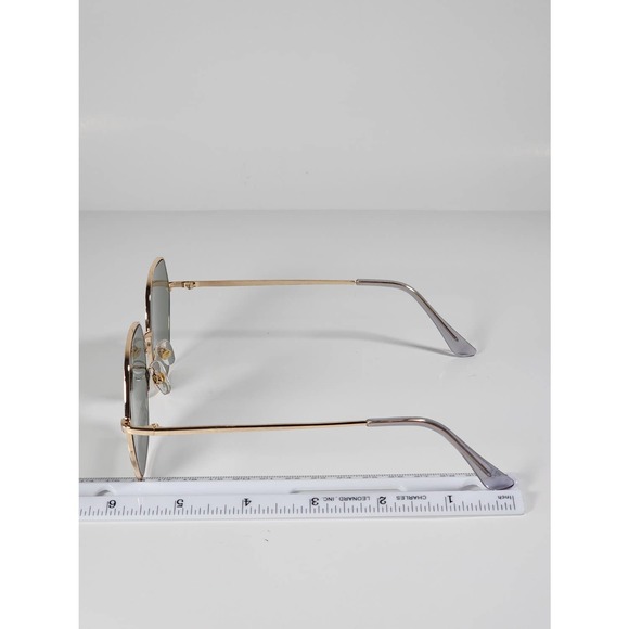 Foster Grant Geometric Alternative Full Frame Gold Metal Sunglasses 54157FGX710 - Picture 11 of 11